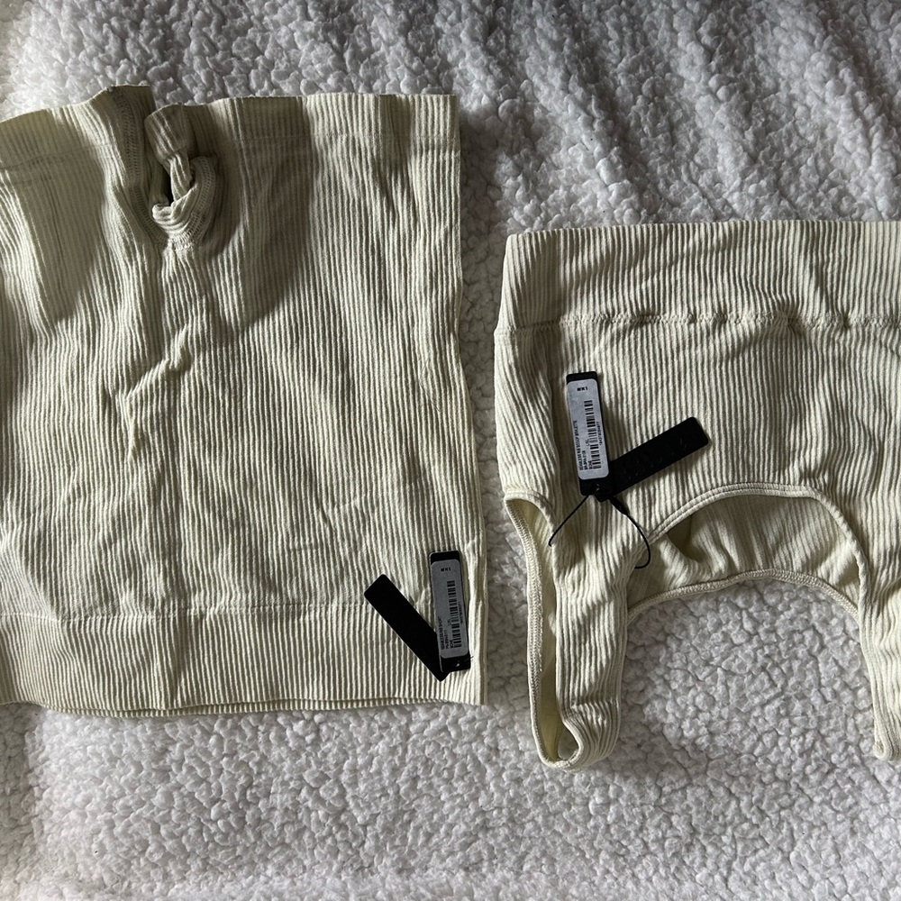 Kids Ribbed Cream Accessories Set
